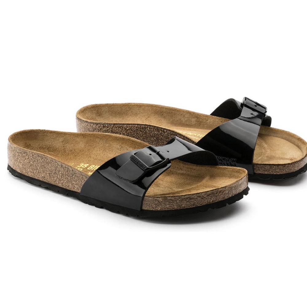 NWT Birkenstock Madrid Birko Floor Black Patent - Picture 3 of 4